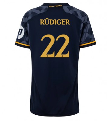 Real Madrid Antonio Rudiger #22 Segunda Equipación Mujer 2023-24 Manga Corta